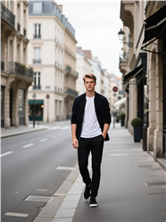 欧洲帅哥街头街拍摄影图片