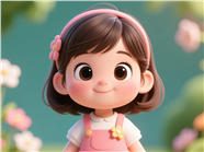 3D卡通可爱小女孩图片