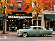 秋季街头街景汽车摄影图片