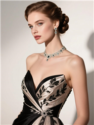 欧美优雅气质盘发美女性感图片