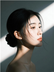 光影艺术盘发美女人像艺术摄影