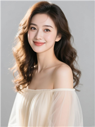 时尚卷发美女性感香肩摄影图片