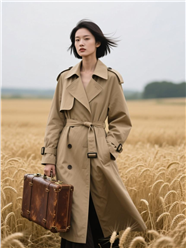 气质清冷美女麦田写真图片