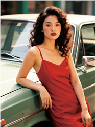 复古港风车模美女性感摄影图片