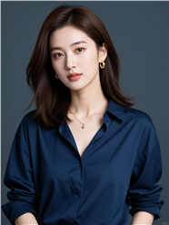 精致妆容干练衬衫美女商务图片