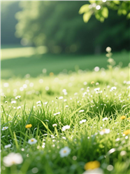 绿色小清新草地风景摄影图片