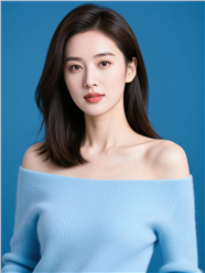 优雅气质性感一字肩美女写真图片