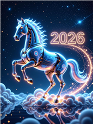 未来主义风格马年海报图片