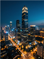 城市高楼大厦夜景摄影图片