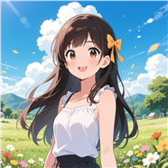 卡通快乐动漫少女插画图片