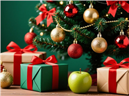 圣诞节圣诞装饰礼品彩球摄影图片