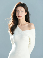 性感白色毛衣裙美女人像写真艺术图片