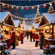 圣诞节热闹的圣诞集市图片