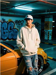 城市地下停车场帅哥摄影图片