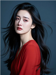 长发飘逸忧伤美女写真摄影图片