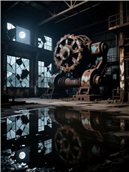 废弃巨型机械暗黑风摄影图片