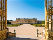 凡尔赛宫远景广角摄影图片