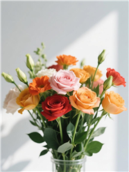 多彩玫瑰花静物插花图片