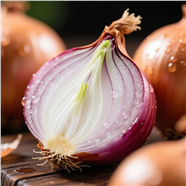 新鲜带水滴的洋葱切面图片