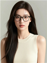 戴眼镜的高知美女摄影图片