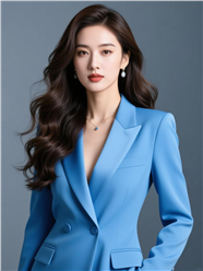 蓝色西装商务美女写真图片