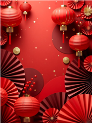 红色喜气新年模板图片