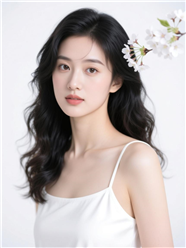 清新感白色吊带美女性感图片