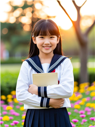 穿着水手服的可爱女孩图片