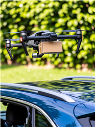 无人机运送物品摄影图片