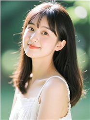 清纯披肩长发素颜女孩图片