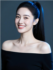 性感一字肩高马尾美女写真摄影图片