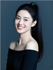 甜美微笑一字肩高马尾美女图片