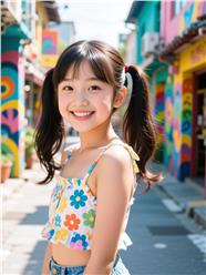 可爱双马尾俏皮小女孩图片