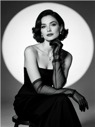 迷人黑色晚礼服美女写真摄影图片