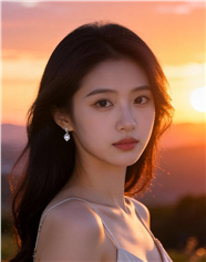 日落光影性感美女摄影图片