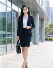 黑色职业套装美女写真摄影图片