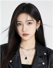 时尚高冷黑色皮夹克美女图片