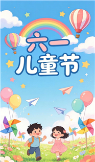 卡通插画风格六一儿童节海报图片