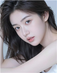 白皙素颜美女肖像摄影图片