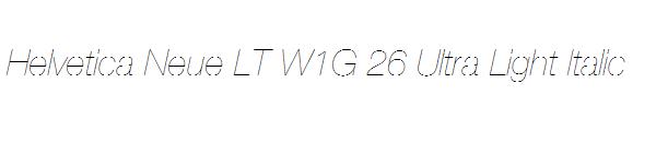 Helvetica Neue LT W1G 26 Ultra Light Italic