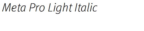 Meta Pro Light Italic