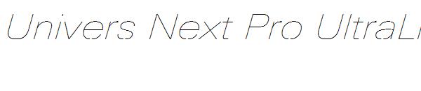 Univers Next Pro UltraLight Extended Italic