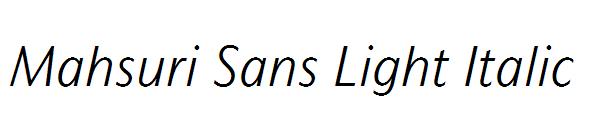 Mahsuri Sans Light Italic
