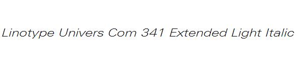 Linotype Univers Com 341 Extended Light Italic