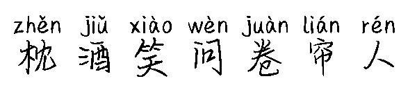 枕酒笑问卷帘人