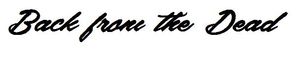 Back from the Dead字体