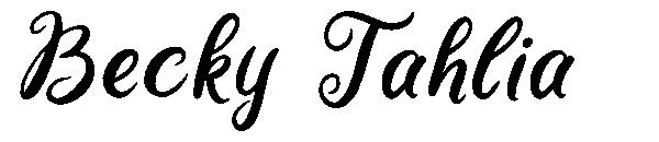 Becky Tahlia字体