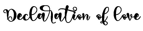 Declaration of love字体