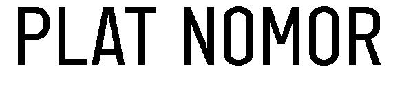 Plat Nomor字体