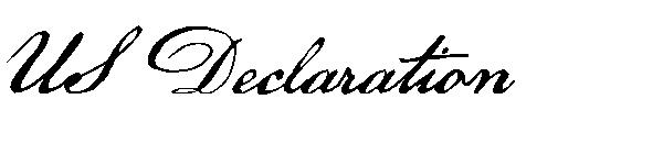 US Declaration字体